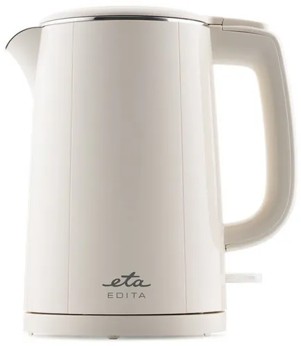 eta Wasserkocher EDITA 859590010, 1,5 l, 2200 W - Wasserkocher mit doppelwandiger Konstruktion für sichere Handhabung und Schutz vor Verbrennungen. Ideal für schnelles Erhitzen von Wasser im Haushalt.