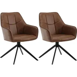 WOLTU 2 × Drehbarer Esszimmerstuhl mit Armlehnen - Eleganter Esszimmerstuhl aus gepolstertem Kunstleder, 360° drehbar und ergonomisch gestaltet für maximalen Komfort. Ideal für vielseitigen Einsatz in Wohn- und Arbeitsbereichen.