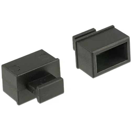 DELOCK 64021 Staubschutz für SFP Schacht - 10 Stück schwarz, langlebig und hochwertig mit praktischem Griff für optimalen Schutz