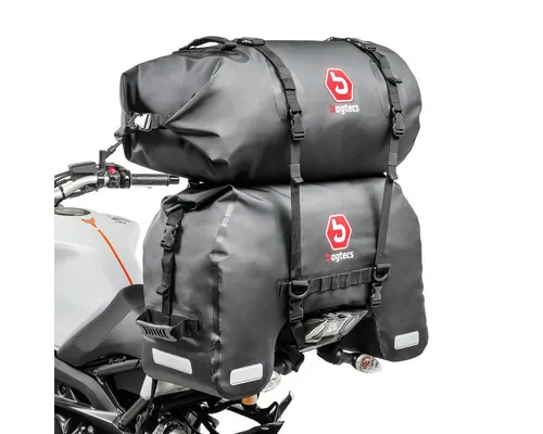 Bagtecs Reisetasche Set Motorrad Hecktasche SX45 + Gepäckrolle RB30 # Volumen 75 Liter