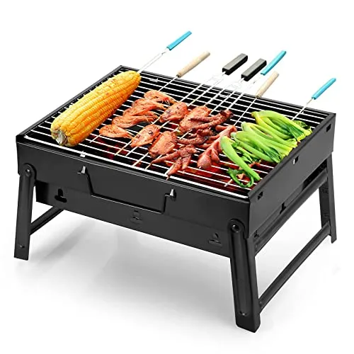 Uten Grill BBQ Portable Holzkohlegrills, Faltbare Grillwagen Outdoor Tischgrills Tragbar Picnikgrill