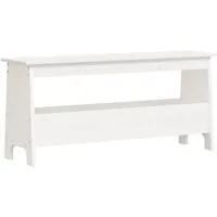 vidaXL Flurbank Weiß 100x28x45 cm aus massivem Kiefernholz - Eingangsbank aus massivem Kiefernholz mit reichlich Stauraum und stabiler Oberseite für Dekoration oder als Sitzgelegenheit – ideal für Flur und Wohnräume.