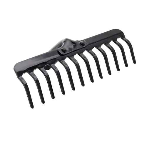 KADAX Gartenharke ohne Stiel, Gartenrechen aus Metall, Rasenrechen für Gartenpflege, Robuste Rasenharke, Rechen zum Harken, Harke für Rasen, Gartenwerkzeug (Rechteckig 12 Zinken)