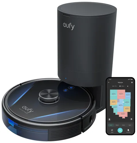 eufy Saugroboter mit Absaugstation RoboVac LR30 Hybrid+ - Saugroboter mit Wischfunktion, 3000Pa Saugkraft und 60 Tage automatische Entleerung für mühelose Reinigung in mehreren Stockwerken.