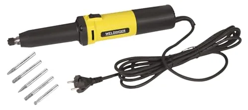 WELDINGER Geradschleifer GS 650el 650 W Aufnahme 3/6/8 mm + HM Frässtifte SET 6 mm B C D F G für Metall