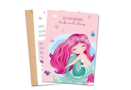 MeinBaby123® Einladungskarten Kindergeburtstag inkl. 10 Umschläge, Kindergeburtstag Jungs und Mädchen, Geburtstagseinladungen Kinder