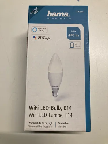Hama WLAN LED-Lampe Filament E14 5,5W 40W Kerze App-Steuerung für Alexa Google
