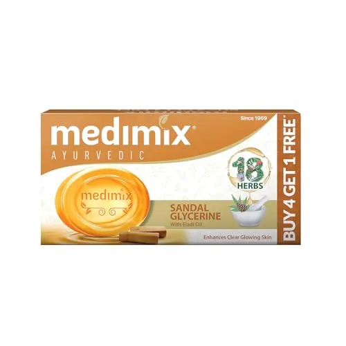 Medimix Ayurvedic Sandal Soap, 125 g (4+1 Offerpack)