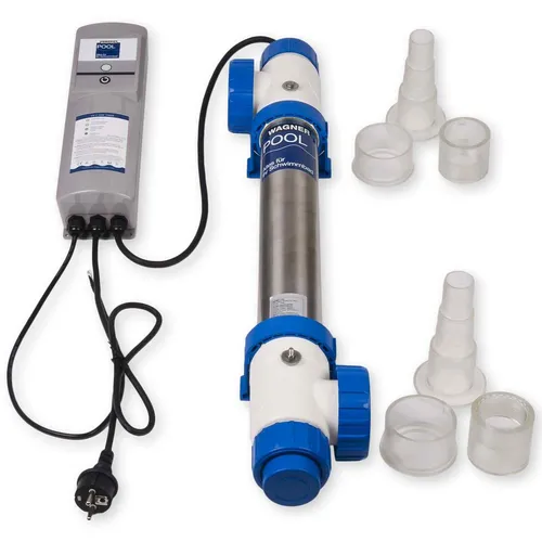 Wagner POOL UV-C Klärer 75 Watt - Wasserpflegeprodukt zur effektiven Desinfektion von Schwimmbädern bis 75m³, bekämpft Algen, Bakterien und Viren ohne Chemikalien, aus robustem Edelstahl für Langlebigkeit.