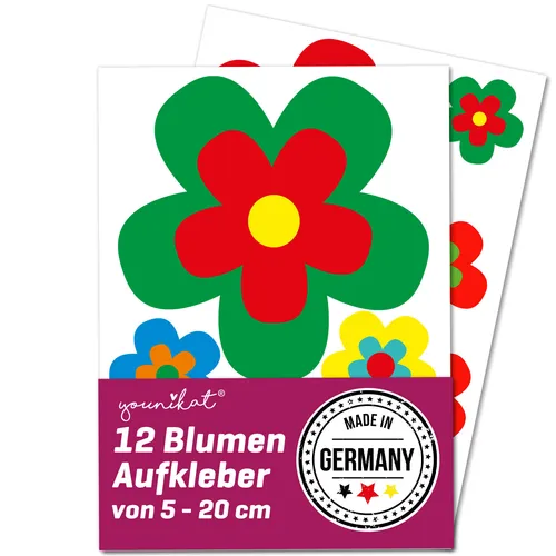 Aufkleber-Set retro Blumen I Blümchen bunt I Flower-Power Sticker I kfz_525