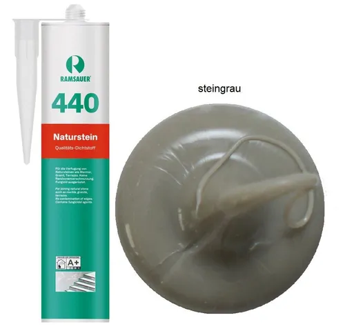 Ramsauer Dichtstoff Ramsauer 440 Naturstein Silikon Dichtstoff 310ml Kartusche, gebrauchsfertig, UV beständig, neutral vernetzend, schnellhärtend, pilzhemmend