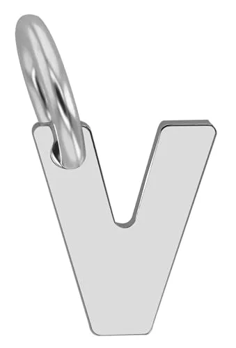 Akzent Feinsil Unisex-Kettenanhänger Buchstabe 925er Echt Silber rhodiniert (V)