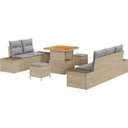 vidaXL Garten-Sofa-Set mit Kissen für 8 Personen - Modulares Gartenmöbel-Set aus robustem Poly-Rattan, wetterfest mit bequemen Kissen. Ideal für Gartenpartys und entspannte Abende, bietet stabilen Komfort und stilvolles Design.