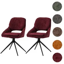 2er-Set Esszimmerstuhl HWC-N73, drehbar mit Auto-Return - Moderner Stuhl im Set für stilvolle Essbereiche. Der hochwertige Chenille-Stoff mit 490g/m² sorgt für Langlebigkeit und höchsten Komfort.