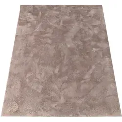 Paco Home Hochflorteppich Taupe 120x170 cm - Strapazierfähiger Hochflorteppich, ideal für Fußbodenheizung, mit flauschiger Oberfläche für maximalen Komfort und pflegeleicht dank maschinenwaschbarem Material.