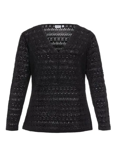 Vila Blusenshirt VICHIKKA V-NECK L/S TOP schwarz XXXL (46) - Modisches Blusenshirt mit V-Ausschnitt und langem Arm. Hergestellt aus einer hochwertigen Polyamid-Mischung, schnell trocknend und pflegeleicht. Ideal für vielseitige Outfits.