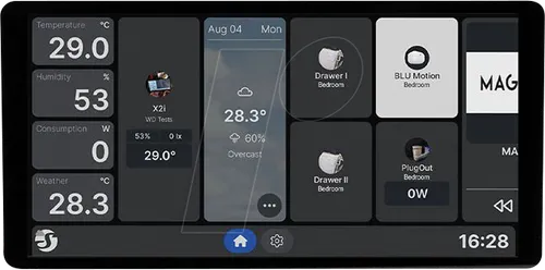Shelly X2i Smartes Wand-Touchpanel 7 Zoll - Elegantes 7 Zoll Android Touchpanel mit 1024x600 Pixel, 2GB RAM, WLAN und Bluetooth. Ideal für die Steuerung smarter Geräte und moderne Wohnumgebungen.