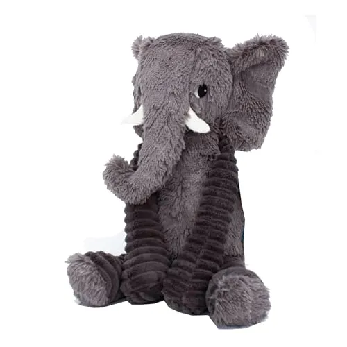 Les Déglingos PTIPOTOS by Dimoitou L'Elephant grau – Weiches Plüschtier für Babys - Schnuffeltücher & Trösterchen – Superweicher Plüsch aus Cord und Samt, ideal als Geschenk zur Geburt für stundenlangen Kuschelspaß!