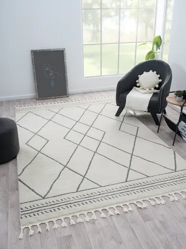 Myflair Hochflor-Teppich Moroccan Design - Teppich im marokkanischen Design mit Rauten-Muster, 200 x 290 cm, schallschluckend und pflegeleicht, ideal für modernes Wohnen.