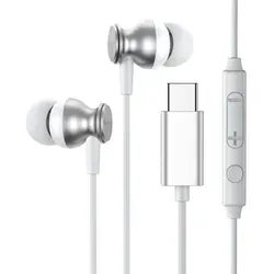 Joyroom Ear-Kopfhörer USB Typ C mit Fernbedienung und Mikrofon silber (JR-EC04 Silver) - Silber