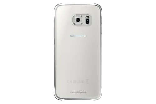 Samsung Slimline Clip-On Hülle Clear View Case Cover für Samsung Galaxy S6, Metallic silber/transparent