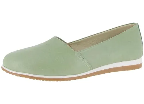 Andrea Conti Slipper in Lindgrün 37 EU - Halbschuhe aus 100% Rindsleder mit Wechselfußbett, perfekt für stilbewusste Frauen, die Komfort und Eleganz schätzen.