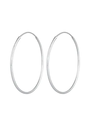 Elli Ohrringe Damen Creolen Basic Klassisch aus 925 Sterling Silber - Elegante Creolen aus 925 Sterling Silber, perfekt für jeden Anlass. Handgefertigt und anlaufgeschützt, bieten sie stilvolle Akzente für jedes Outfit. Ideal als Geschenk für besondere Momente.