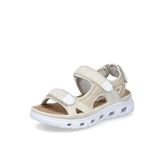 Rieker Komfort Sandalen Damen 31383537353039 Beige 43 EU - Wanderschuhe für Damen mit Antistress-System, perfekte Dämpfung und flexibler Sohle für optimalen Tragekomfort an warmen Tagen.