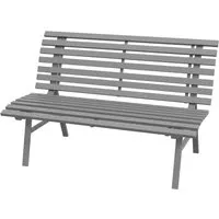 Furnicato Gartenbank Lattendesign 123 x 67 x 79 cm Grau - Genießen Sie entspannte Momente im Freien mit dieser eleganten Gartenbank aus leichtem Aluminium. Ideal für Paare, bietet sie eine wetterbeständige Sitzgelegenheit und fügt sich harmonisch in jedes Gartenambiente ein.