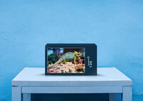 hansepuzzle 80515 - Chameleon Puzzle, 130 Teile, Natur, 28,7 x 20,0cm mit hochwertiger Aufbewahrung, Kartonbox und wiederverschließbarem Beutel