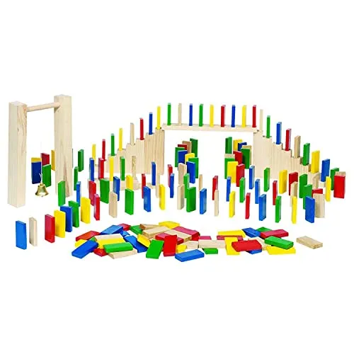 Goki HS440 - Domino-Rallye - Gesellschaftsspiel mit vielfältigen Parcoursvariationen, hergestellt aus natürlichen Materialien. Ein langlebiges Geschicklichkeitsspiel, das Spaß für die ganze Familie bietet.