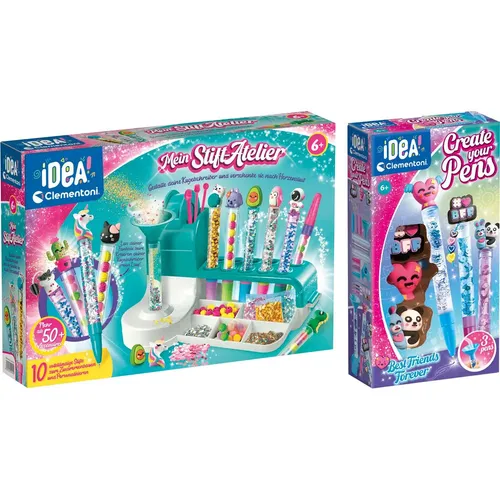 Bundle Mein Stift-Atelier-Set + 3er Set als Zugabe - Entdeckerspielzeug für kreative Kinder, die mit vielen Accessoires ihre eigenen bunten Stifte gestalten und personalisieren können!