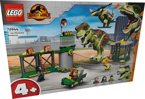 LEGO Jurassic World T. Rex Ausbruch - Spannendes Dinosaurier-Spielzeug mit Flughafen, Hubschrauber und Minifiguren für Kinder ab 4 Jahren