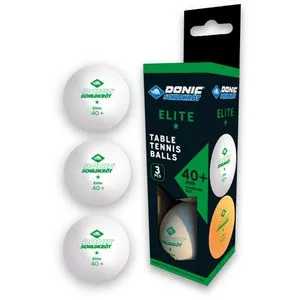 Schildkröt Donic Tischtennisball 1-Stern Elite, Poly 40+ Qualität, 3 STK. im Karton, weiß, 608310