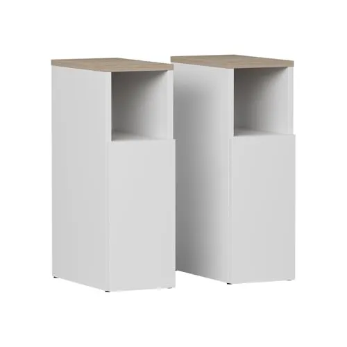 Vicco Nachtschrank Enton, 2er Set in Weiß/Sonoma in weiß von Vicco