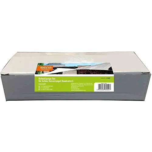 Siena Garden Befestigungs-Set Solino Silber quadratisch - Sonnenschutz mit flexiblem Befestigungs-Set für kreative Schattenlösungen. Ideal für Garten und Terrasse, wasserdurchlässig und langlebig aus hochwertigem Edelstahl.