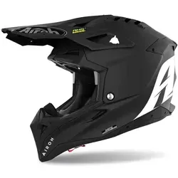Airoh Motocross-Helm Aviator 3 Matt Schwarz - Motorradhelm in Größe S, matt schwarz, bietet optimalen Schutz und Komfort für anspruchsvolle Fahrer. Ideal für Motocross und Abenteuer!