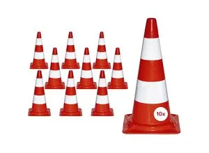 Leitkegel aus PVC, tagesleuchtend, VE 10 Stk, Höhe 750 mm kaiserkraft