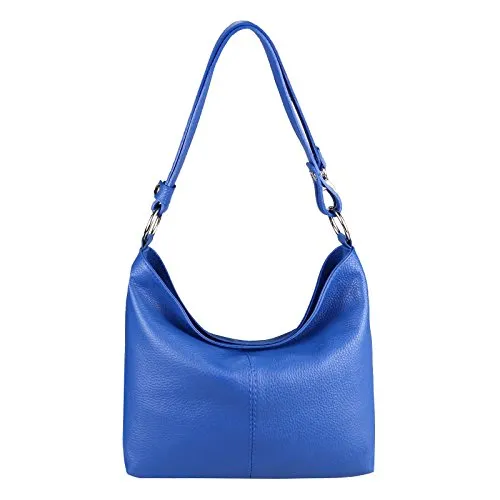 OBC Italy Echt Leder Damen Tasche - Königsblau Hobo-Bag - Elegante Damen-Shopper aus weichem Echtleder, ideal für Abend-Outfits. Made in Italy mit geräumigem Hauptfach und vielseitigem Schultergurt für jeden Anlass.