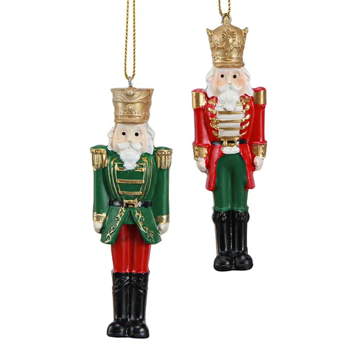 Nussknacker Weihnachtsanhänger - 4 Stück Christbaumschmuck - Festliche Weihnachtsdeko in Form von Nussknackern, 4 Stück. Ideale Ergänzung für Ihren Weihnachtsbaum, aus robustem Polyresin gefertigt.