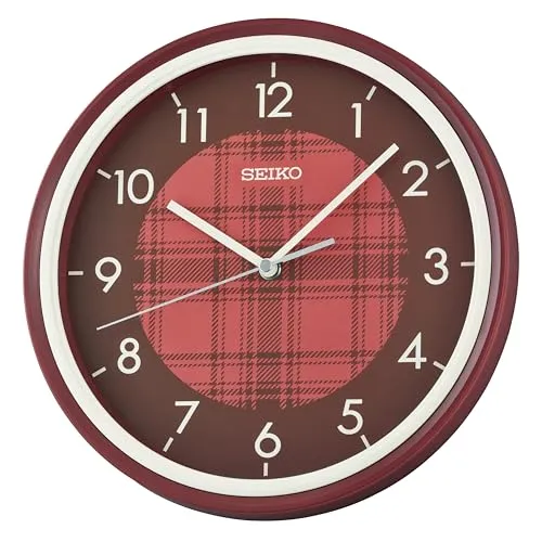 Seiko Wanduhr - Quarzuhr für Küche, Wohnzimmer & mehr - Elegante Quarzuhr mit analoger Anzeige im roten Kunststoffgehäuse, ideal für jede Raumgestaltung. Lieferumfang inklusive Batterie für sofortigen Einsatz.