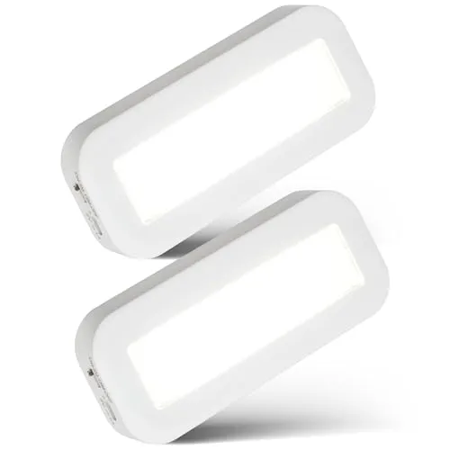 BRILONER - 2er Set LED Unterbauleuchte Küche mit Akku, neutralweißes Licht, selbstklebend, LED Leiste, Schrankbeleuchtung, Unterschrank Beleuchtung Küche, Unterbauleuchte, 15 x 6,5 x 2 cm, Weiß
