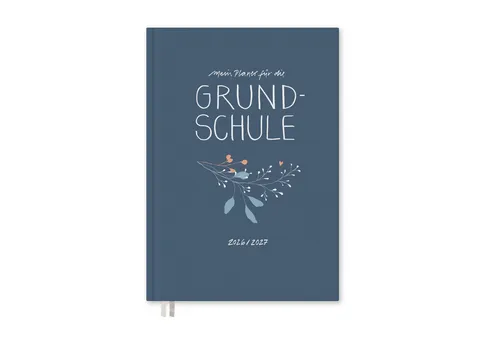 Eine der Guten Verlag Lehrerkalender Grundschulplaner 2026 2027 - A5, blau, 1 Doppelseite / Woche, Schuljahr 26/27, 216 S. Hardcover, klimaneutral