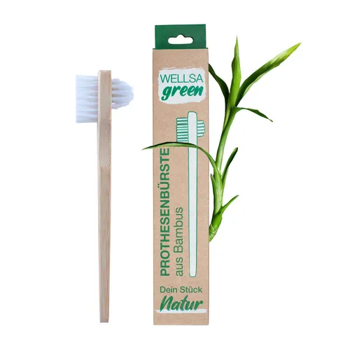 wellsamed wellsagreen Bambus Prothesenbürste