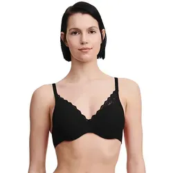 Chantelle Easy Feel Floral Touch Schalen-BH 80F Schwarz - Nahtloser Schalen-BH mit verstellbaren Trägern für optimalen Tragekomfort. Ideal unter enganliegender Kleidung, sorgt für einen perfekten Sitz ohne Abzeichnen.