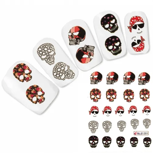 Nagel Sticker Tattoo Nail Art Skull Totenkopf Schädel Aufkleber Neu!