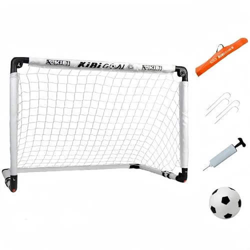 KiBiGOAL Fussballtor Kinder Fußballtor Set, Klappbar Fußballtor 90x60cm + Mini Fussball 15cm Set, Kleines Fussballtor für Indoor und Garten, Kinder Fußball Spielzeug Geschenke für Innen und Außen