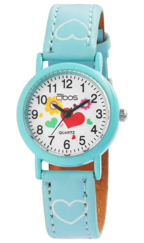 Kinder Armbanduhr Mädchen Uhr Analog Quarz Watch Kids Kunstlederband Blau QBOS