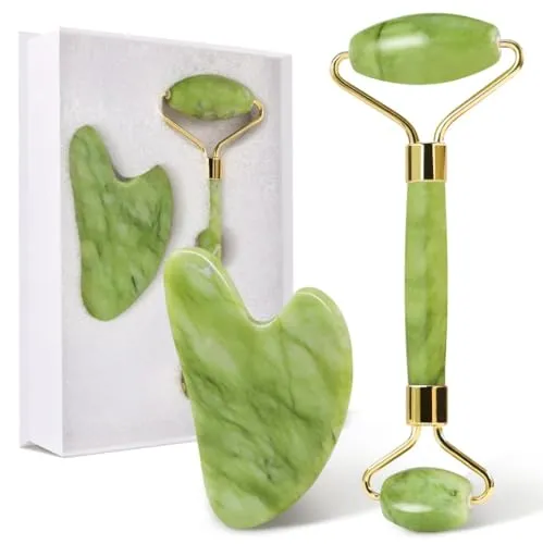 GUGUG Gua Sha Stein and Face Jade Roller Set for Facial Massage