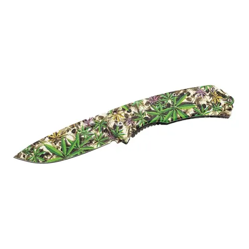 Herbertz Einhandmesser 9 cm 420 Stahl Klinge Hanf Muster rostfrei 581712